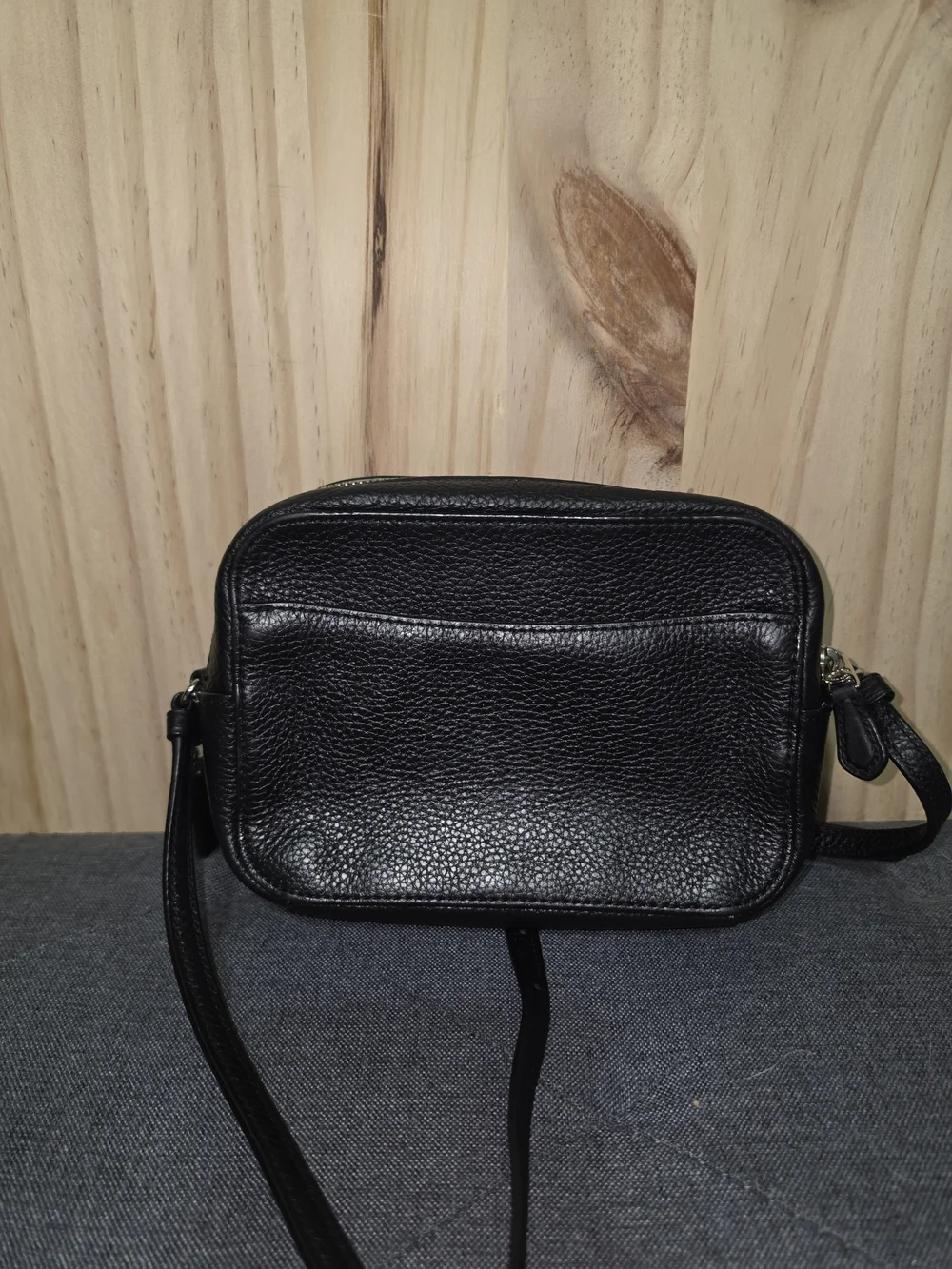 Coach Black Pebbled Leather Crossbody Camera Bag